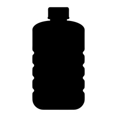 Poster - Monochrome Bottle Silhouette With Ribbed Design for Beverage or Liquid Storage
