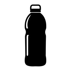 Poster - Simple black vector silhouette of a plastic bottle on a white background