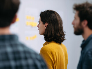 Poster - Group of young professionals brainstorming ideas for project planning in modern office setting
