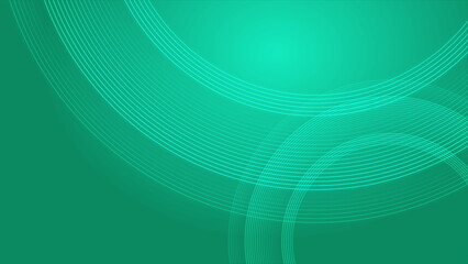 Poster - Blue green circular lines abstract geometric tech background