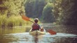 © Popelniushka - Adventurous Teens Canoeing on the Dordogne River in France: Fun Outdoor Sport for Young Explorers