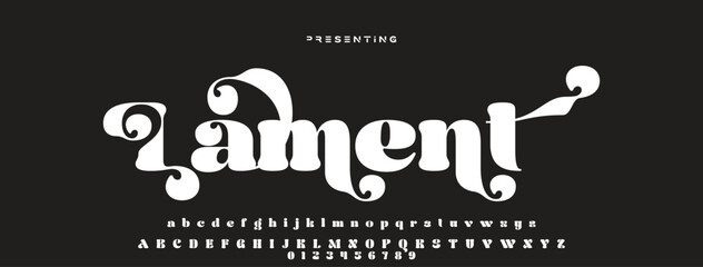 Poster - Luxury serif font in modern style. Elegant wedding alphabet letters font and number. Typography Luxury classic lettering serif fonts decorative vintage retro logo