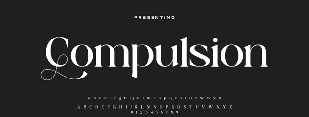 Poster - Elegant alphabet letters font logo. Typography luxury classic lettering serif fonts decorative wedding vintage retro logos, design for fashion, beauty shop and brand. vector illustration