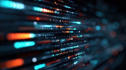 Abstract technology background with programming code and computer script for software development