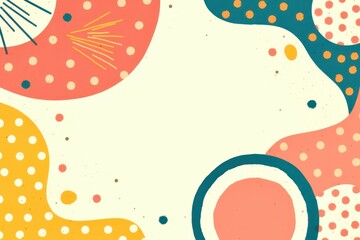 Poster - A colorful background with a white frame and a large circle in the middle