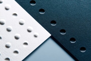 Poster - Two pieces of paper with white and black dots on them