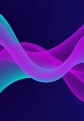 Wall Mural - futuristic and colorful, this layered abstract design features smooth, artistic waves in teal and pu