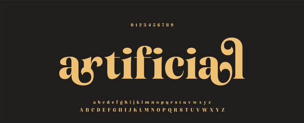 Poster - Elegant alphabet letters font logo classic minimal fashion designs. Typography modern sans fonts and number for logo brand. vector illustration