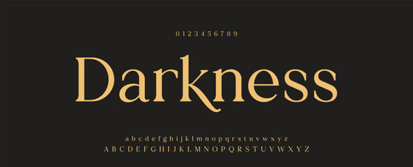 Poster - Elegant alphabet letters font logo classic minimal fashion designs. Typography modern sans fonts and number for logo brand. vector illustration