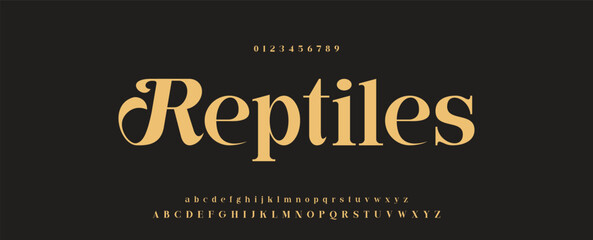 Poster - Elegant alphabet letters font logo classic minimal fashion designs. Typography modern sans fonts and number for logo brand. vector illustration