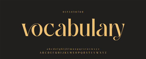 Poster - Elegant alphabet letters font logo classic minimal fashion designs. Typography modern sans fonts and number for logo brand. vector illustration