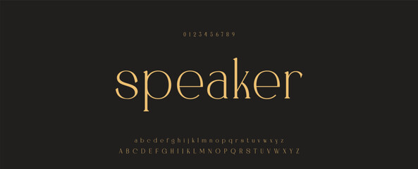 Poster - Elegant alphabet letters font logo classic minimal fashion designs. Typography modern sans fonts and number for logo brand. vector illustration