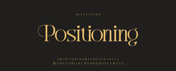 Poster - Elegant alphabet letters font logo classic minimal fashion designs. Typography modern sans fonts and number for logo brand. vector illustration
