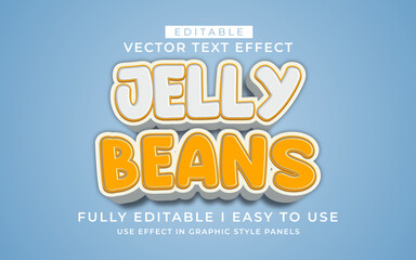 Poster - 3d editable jelly bean  text effect typography style template