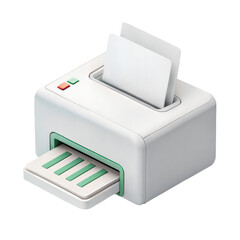 Poster - 3D Paper printer Icon in Plastic Style on White Background.