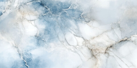 Fototapete - An abstract marble-like pattern with a soft ethereal quality, it features a blend of pale blue and white tones, delicate cracks and swirls creating a serene and natural aesthetic.