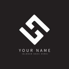 Aufkleber - LH Minimal Vector Logo - Simple Business Logo for L and H Monogram