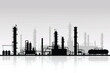 © AIcon Star - oil refinery minimalistic silhouette with sharp details and industrial motifs for modern visuals vector