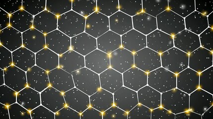 Fototapete - Abstract geometric pattern of interconnected hexagons.