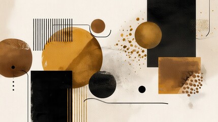 Poster - Abstract geometric shapes in muted earth tones.