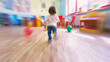 © kichigin19 - motion in blur boy child playing at home in the children's room dynamic photo on the run
