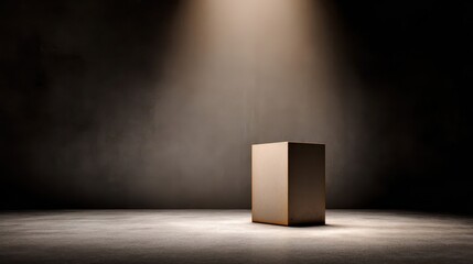 Poster - Empty display podium in a dark room.