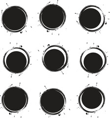 Aufkleber - Grunge round shapes. Grunge banner collection. Vector