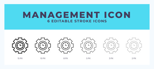 Aufkleber - Management line icon. Vector icon symbol. Logo illustration. Editable line icon.
