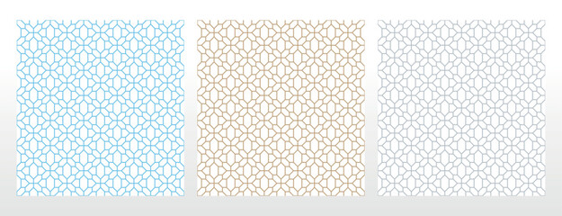 Aufkleber - Set of abstract geometric patterns. Seamless vector backgrounds. Colored ornaments Graphic modern patterns Simple lattice graphic design