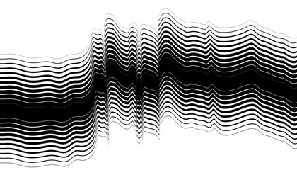 Poster - Abstract black and white wave. Overlay Png Background. Wavy lines. Dissolve effect