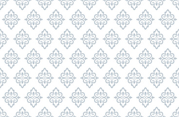Aufkleber - Flower geometric pattern. Seamless vector background. White and gray ornament. Ornament for fabric, wallpaper, packaging. Decorative print
