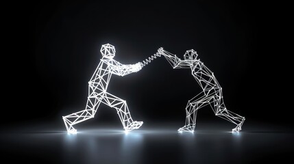 Poster - Interconnected Figures: A Study in Digital Art