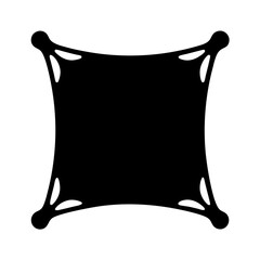 Poster - Stylized abstract square shape with bulbous corners in solid black color