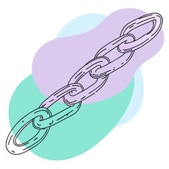Poster - This image features a chain link illustration with abstract color accents, suitable for websites and blogs about connection, security, data, or digital linking and partnerships.

