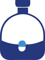 Poster - Stylized Blue and White Flask Icon with Rounded Edges and a Distinctive Stopper Design for Various Creative and Design Purposes This image presents