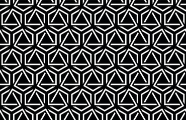 Aufkleber - Abstract geometric pattern. A seamless vector background. White and black ornament. Graphic modern pattern. Simple lattice graphic design.