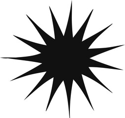 Poster - Abstract Black Starburst Shape with Sharp Points on a White Background Ideal for Graphic Design Illustration and Creative Projects with a Modern and Edgy Aesthetic