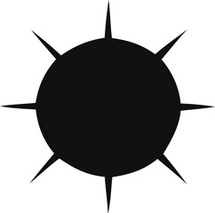 Poster - Abstract Black Spiked Shape on White Background A Minimalist Design with Radial Symmetry and Sharp Protrusions Creating a Striking Visual Element for Graphic Applications