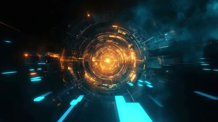Fototapete - Abstract digital swirl portraying a dynamic energy source in a futuristic environment