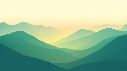 Wall Mural - Abstract mountain range background in shades of teal and yellow for digital design