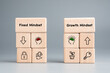 © patpitchaya - Fixed mindset versus growth mindset, personal development, and mindset shift