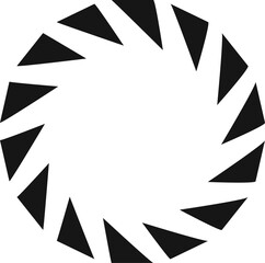 Poster - Black and white abstract geometric pattern forming a circular shape creating a hypnotic rotating illusion, ideal for backgrounds and decorative elements