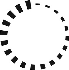 Poster - Black rounded rectangles arranged in a circular pattern create a progress bar, effectively representing loading or processing status in a modern digital interface