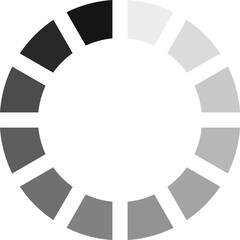 Poster - Segmented circle featuring a smooth gradient transitioning from deep black to soft light gray, representing progress and indicating download or upload status in digital applications