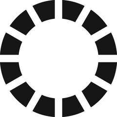 Poster - Simple black and white preloader or buffer symbol indicating an ongoing operation, download, upload, or processing status, suitable for user interfaces and web design