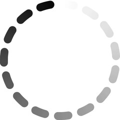 Poster - Loading symbol with rounded shapes gradually fading, representing progress or buffering, ideal for user interface design and software applications