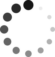 Poster - Circular progress indicator with gradually fading circles represents ongoing operation, symbolizing wait time, anticipation, and process completion