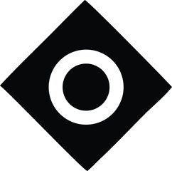 Poster - Abstract Black Diamond Shape with Concentric Circles Graphic Design Element graphic design element featuring black diamond shape containing concentric circles white and