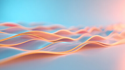 Aufkleber - glass wavy shapes on a light background. 3d rendering background.