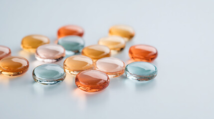Aufkleber - Glass round shapes with colorful reflections